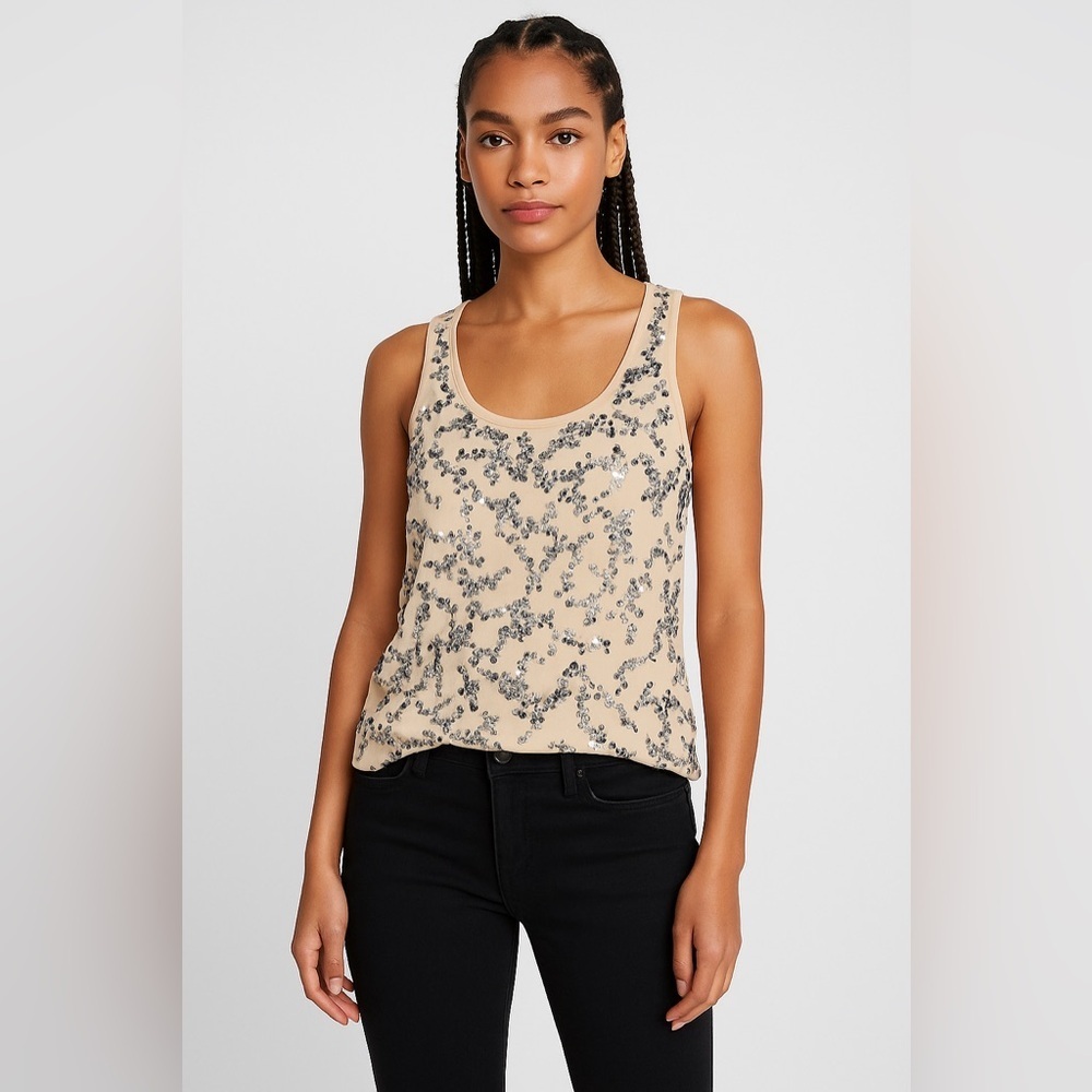 🏷️ 5 for $25 - EXPRESS nude sequin blouse.